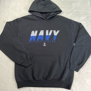 Gildan Heavy Blend US Navy statue of liberty graphic art hooded sweatshirt sz M